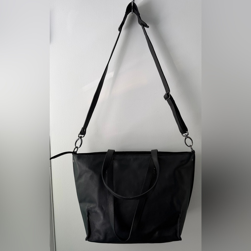 Aryala Hawaii Black Leather Hepburn Tote